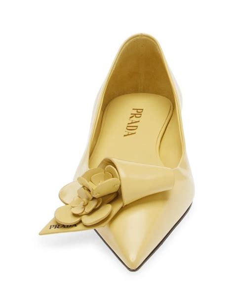 prada bow logo pointed toe flat|prada loop bouquet toe flat.